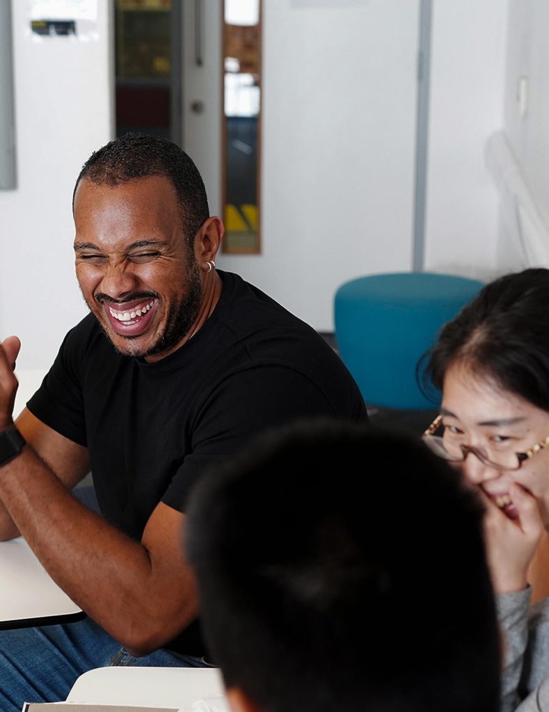 Students laughing together at Malvern House