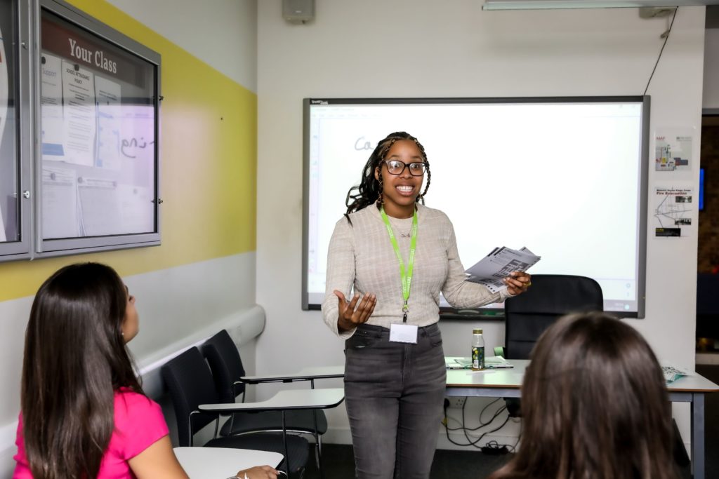 Teacher in an English class at Malvern House London