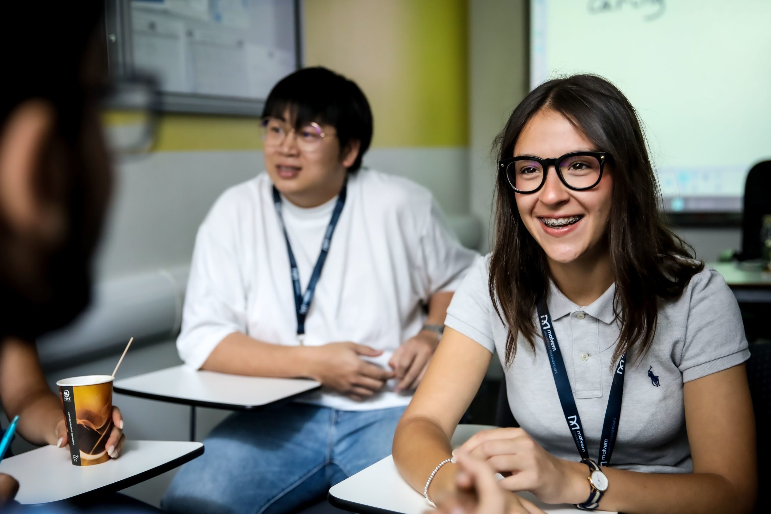 Students during an English class at Malvern House London