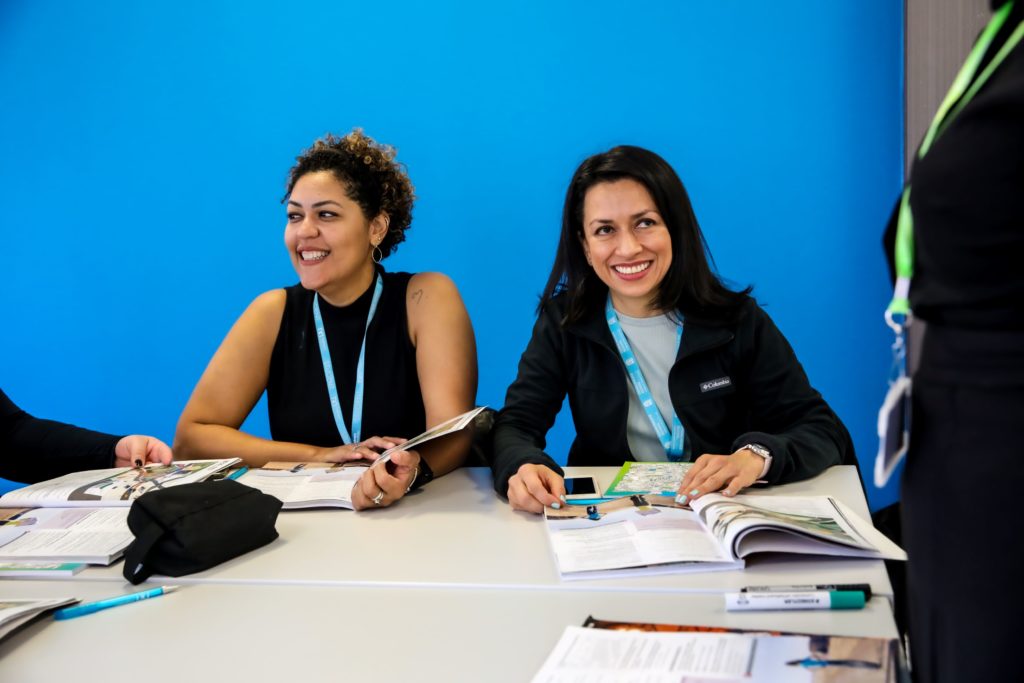 Two teachers at teacher training course